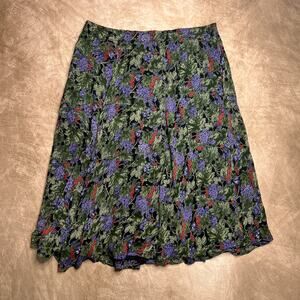 Vintage 90s New Options By Kate Geddes Berry Grape Print Skirt Floral Fruit Boho